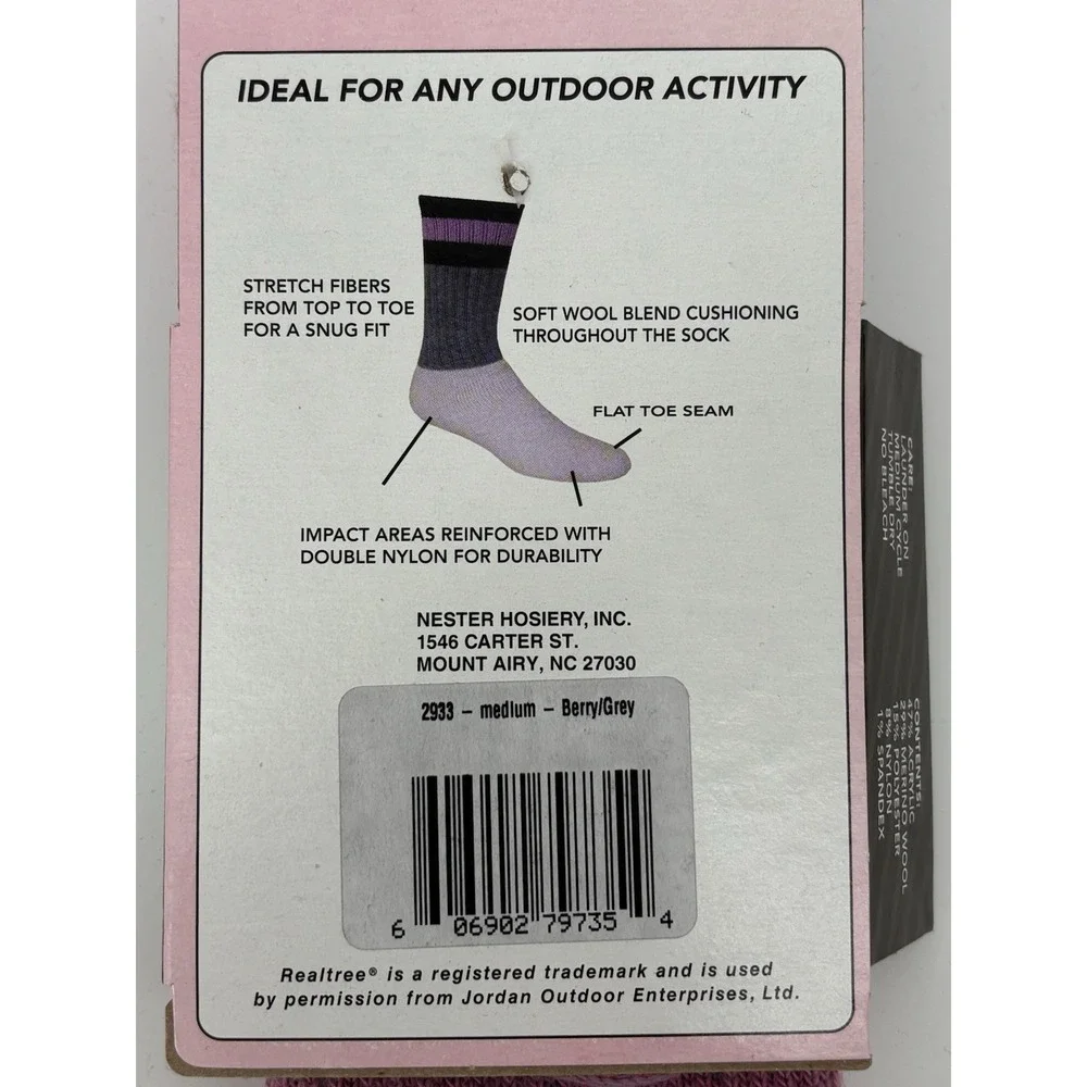 Realtree Merino Wool Blend Classic Boot Socks Womens Medium 6-10 4 Pair Set NWT